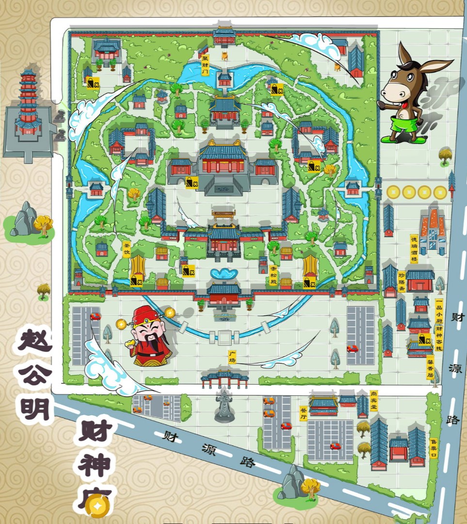 秦皇岛寺庙类手绘地图